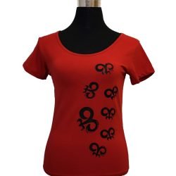 Polera Roja Estampada con figura Make Make