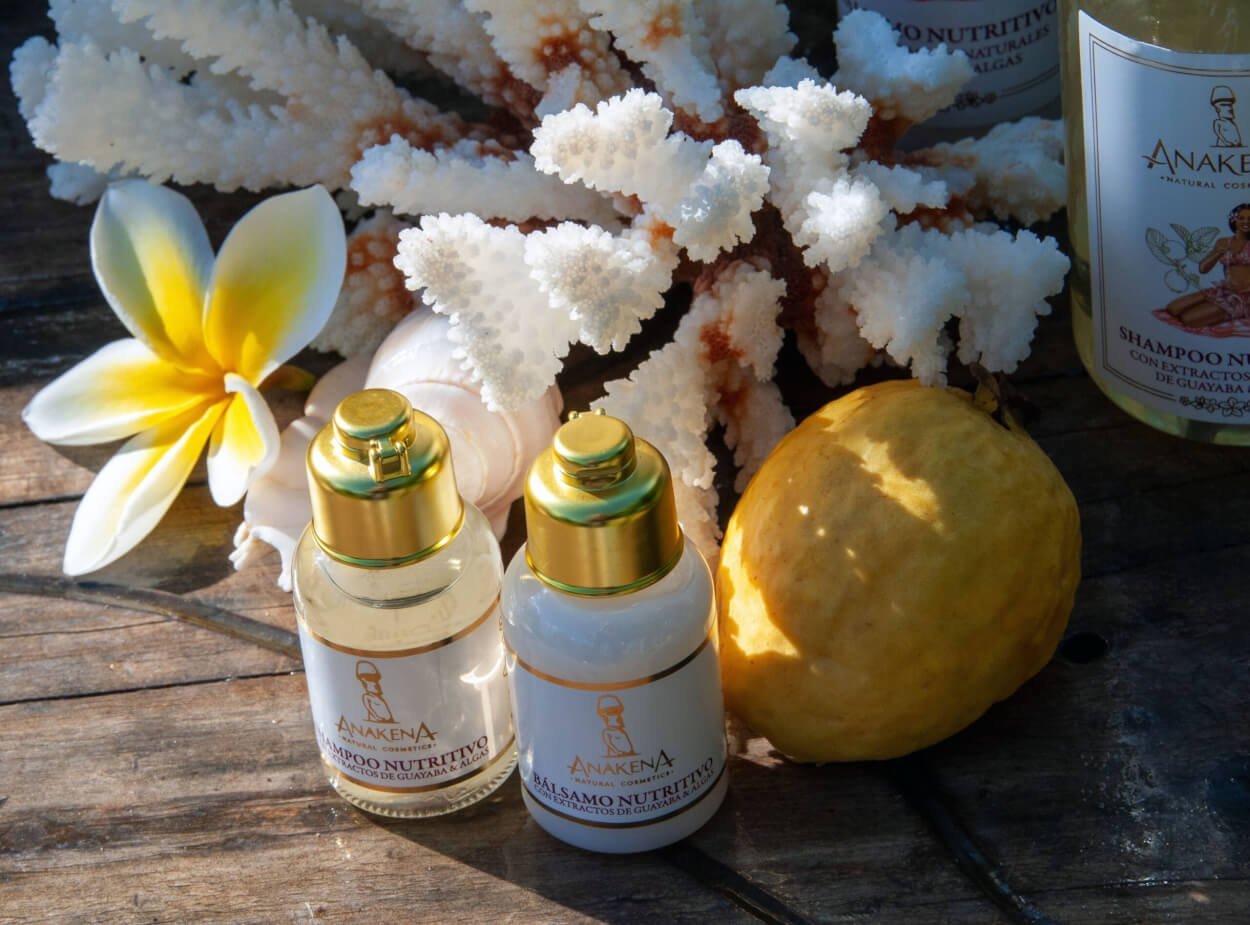 Pack 35ml Anakena Balsamo Y Shampoo Nutritivo con extractos de guayaba y algas