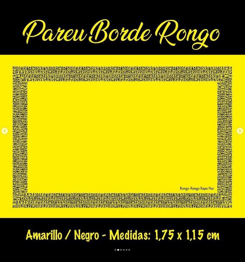 Pareo Borde Rongo Rongo amarillo / negro 1,75X1,15MTS - Imagen 2