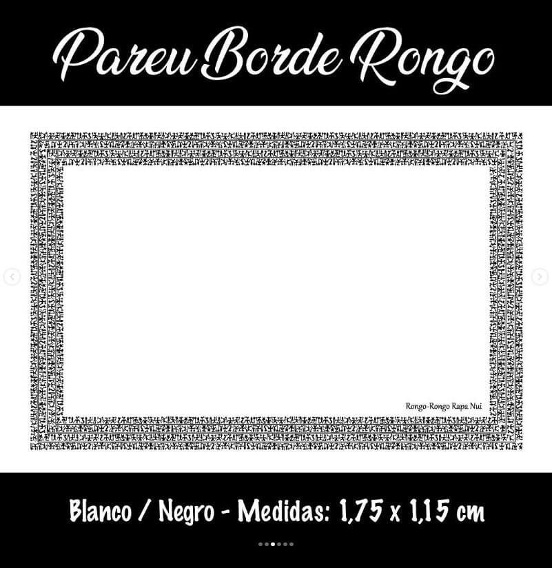 Pareo Borde Rongo Rongo blanco / negro 1,75X1,15MTS - Imagen 2