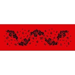 Pareo Corto Napohe flores pajaro rojo / negro 1,75X0,6MTS