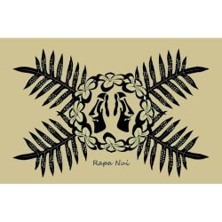 Pareo Matua Pu´a Beige / Negro 1,75x1,15mts
