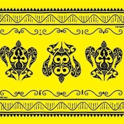 Pareo Napohe Grande Tortuga Amarillo / negro 1,75X1,15MTS