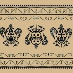 Pareo Napohe Grande Tortuga Beige / Negro 1,75X1,15MTS