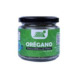Oregano en frasco de vidrio