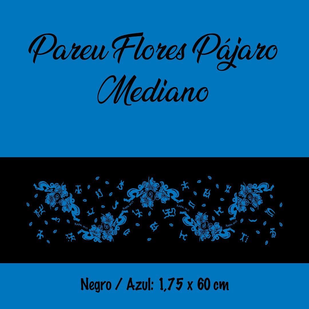 Pareo Corto Napohe flores pajaro azul / amarillo - Imagen 4