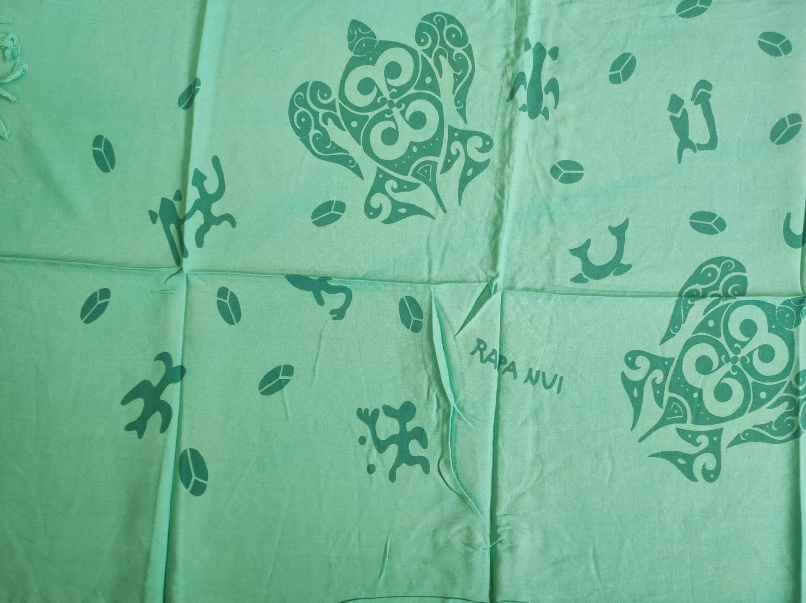 Pareo Turqueza Corto Napohe Tortuga Rongo Rongo - Imagen 4