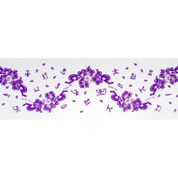Pareo Corto Napohe flores pajaro blanco / lila 1,75X0,6MTS