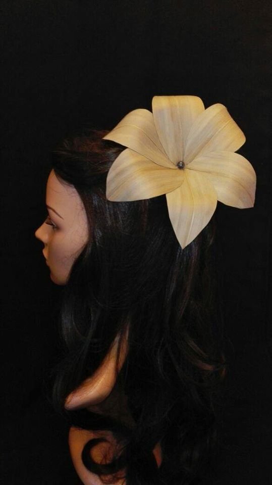 Pinche Flor Pandanus Con Perla Y Pinza Para El Cabello - Imagen 6