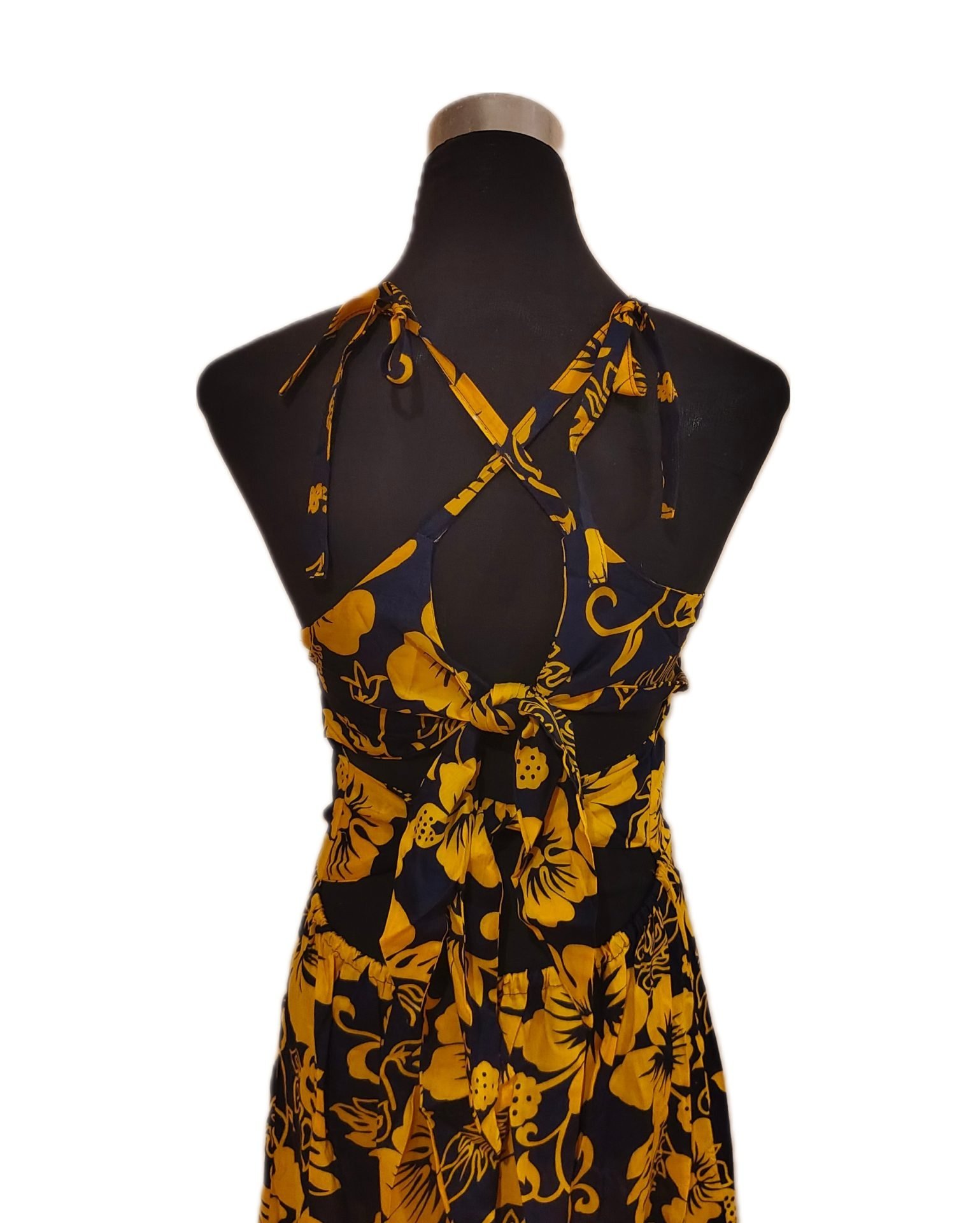 Vestido Marama azul con Hibisco amarillo napohe - Imagen 6