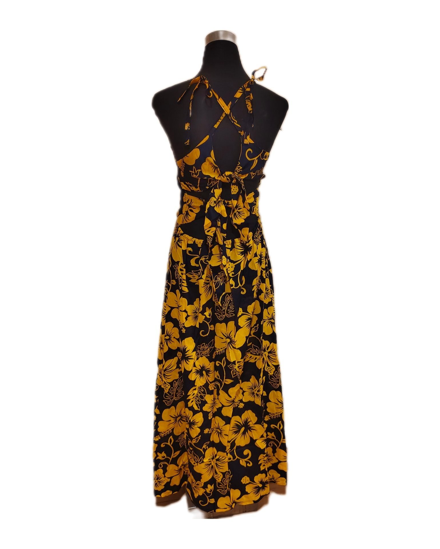 Vestido Marama azul con Hibisco amarillo napohe - Imagen 7