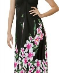 Vestido Mariposa S negro con Tipanie Blanco con fucsia Polinesico importado Hawaii