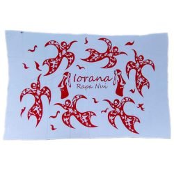 Pareo Blanco con Rojo Iorana Napohe 1,75x1,15mts