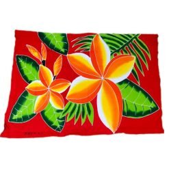 Pareo Rojo con 2 Tipanie Naranja Napohe 1,75x1,15mts