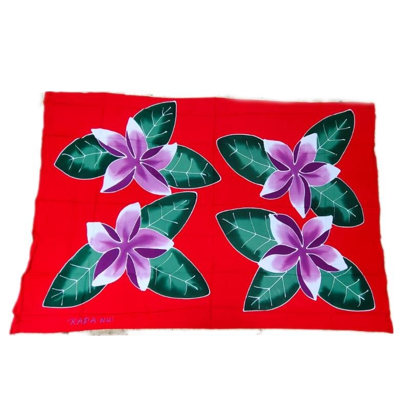 Pareo Rojo con 4 Tipanie Lila Napohe 1,75x1,15mts