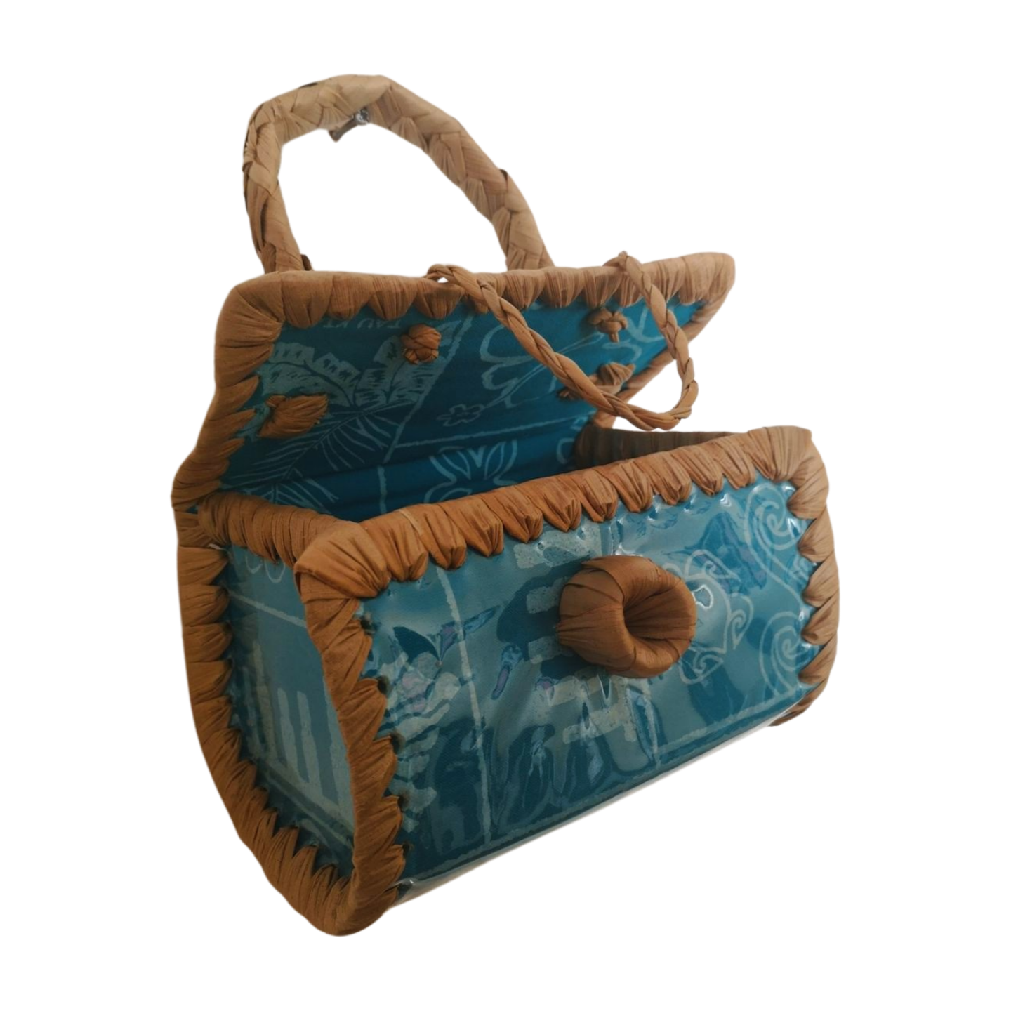 Cartera Fibra de Pandanus Y Tela con tortugas - Imagen 8