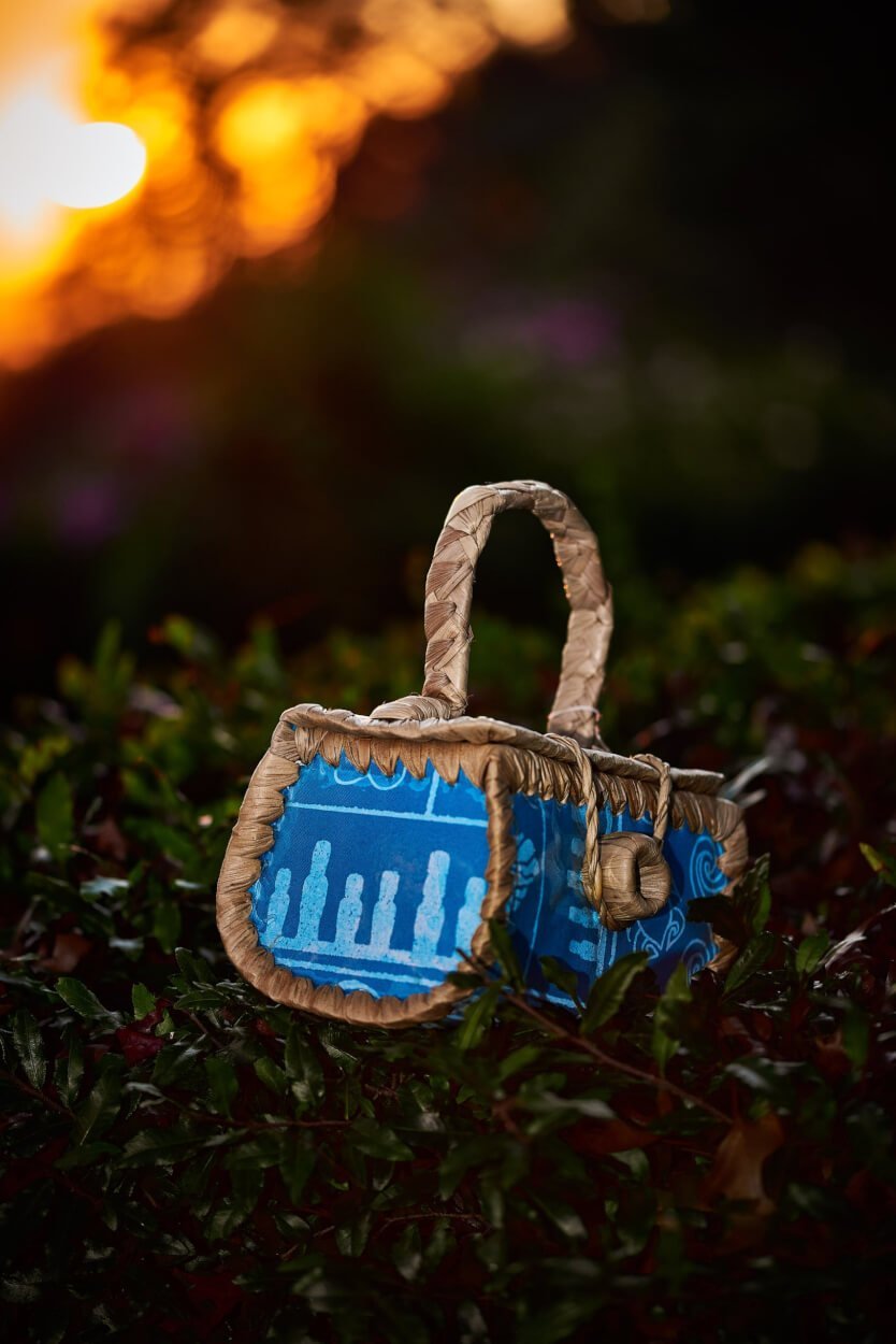 Cartera Fibra de Pandanus Y Tela con tortugas - Imagen 13