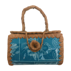 Cartera Fibra de Pandanus Y Tela con tortugas