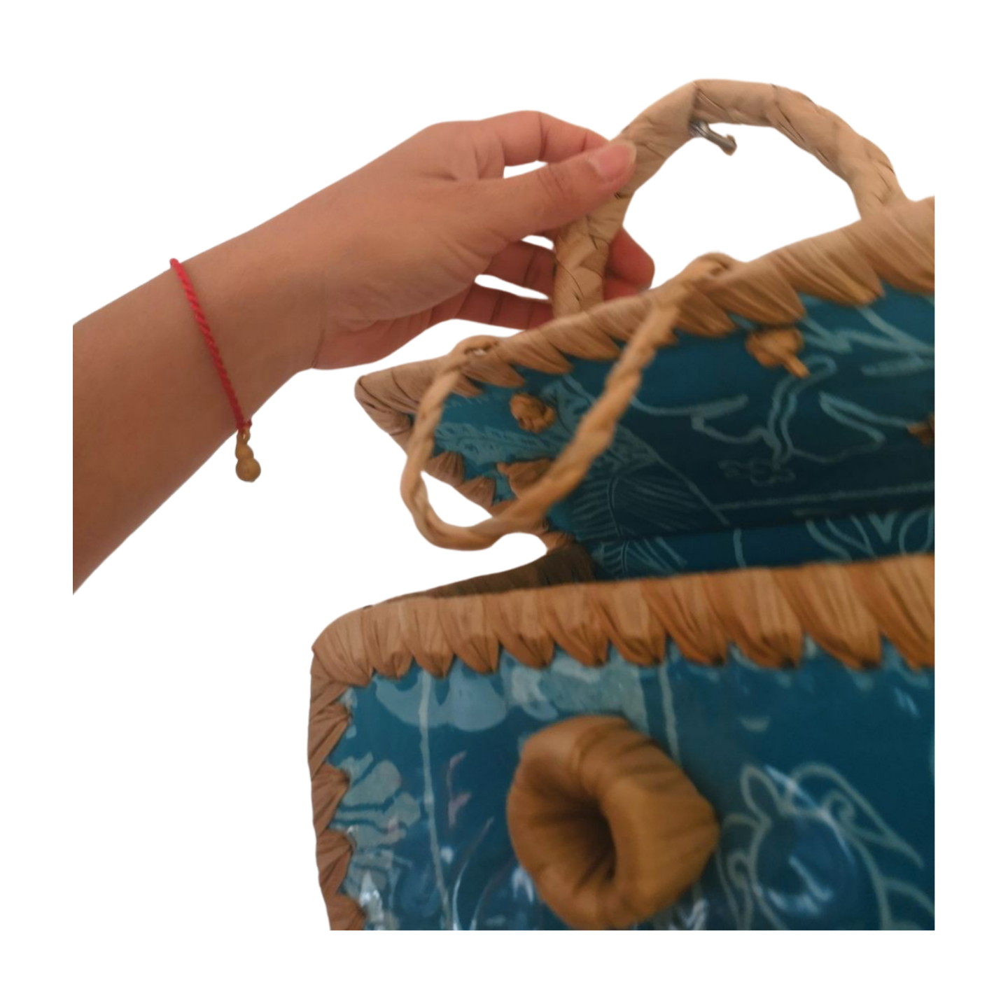 Cartera Fibra de Pandanus Y Tela con tortugas - Imagen 9