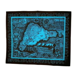 Mapa de tela Isla Rapa Nui Calipso con Negro 60x48,8cm