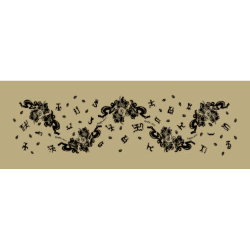 Pareo Corto Napohe flores pajaro Beige negro