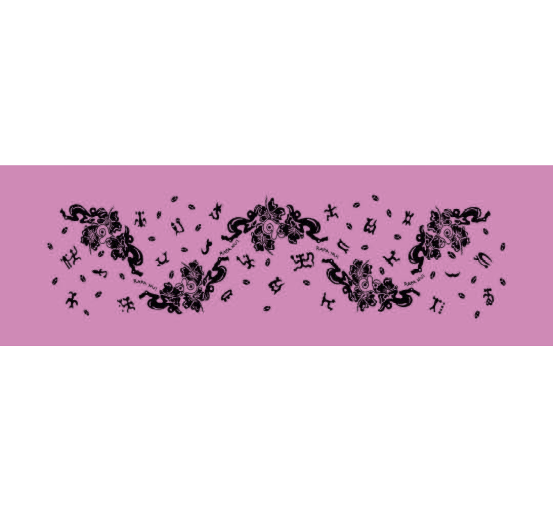 Pareo Corto Napohe flores pajaro rosado negro